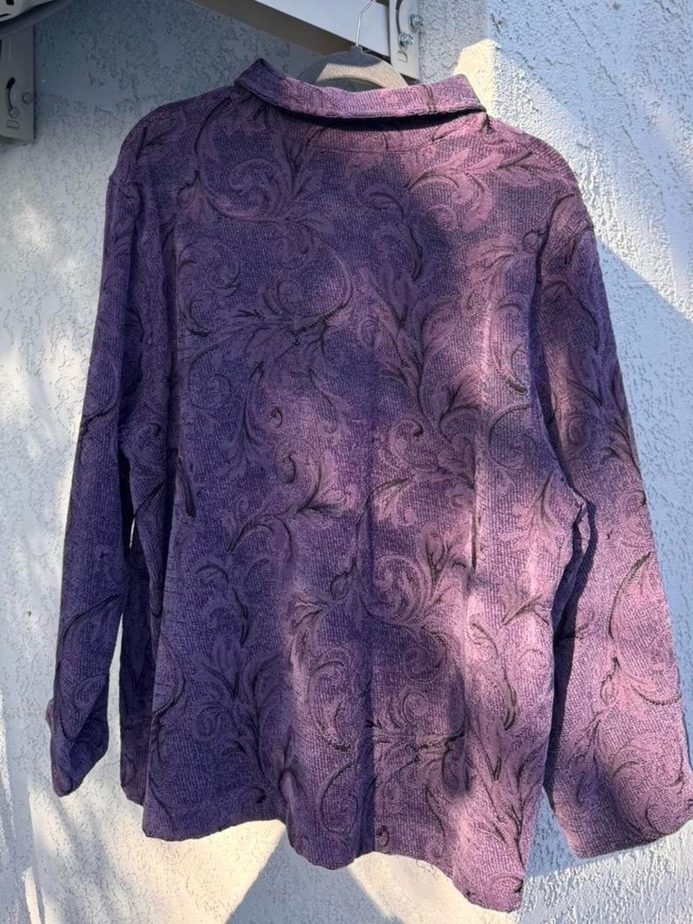Purple Textured Button-Up Jacket - Picture 7 of 8